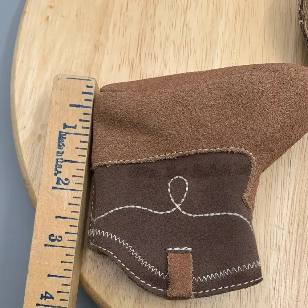 BABY NEWBORN | 0-3 MONTHS UNISEX WESTERN BOOTIES | BROWN TAN LEATHER